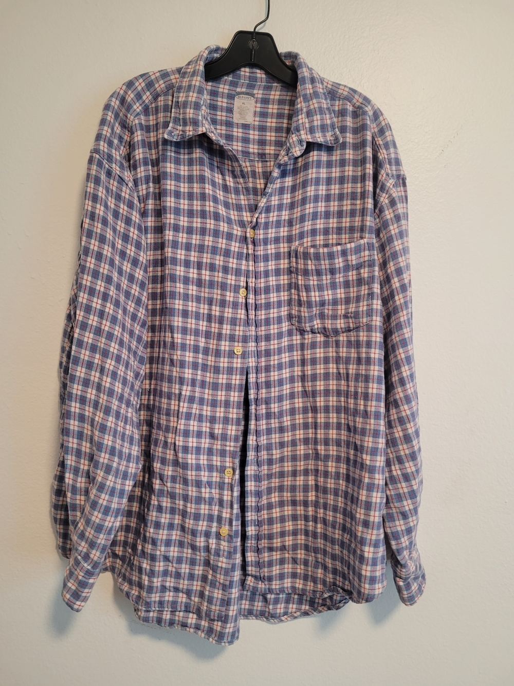 Old Navy Blue and White Plaid Button-Down Shirt